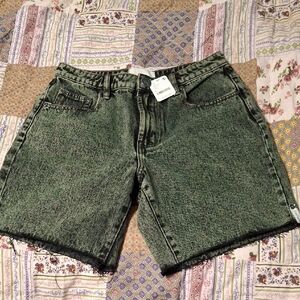 Free People Green Denim Shorts